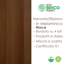 MENSOLA RIPIANO "ECOPAN" SENZA FORI - MELAMINICO - BORDATO - SPESSORE CM 1,8