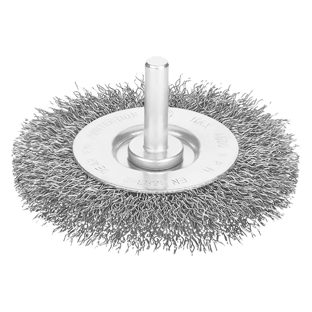 SPAZZOLA CIRCOLARE CON GAMBO Ø mm 100 - spessore fili 12 mm SPAZZOLA CIRCOLARE CON GAMBO Ø mm 100 - spessore fili 12 mm