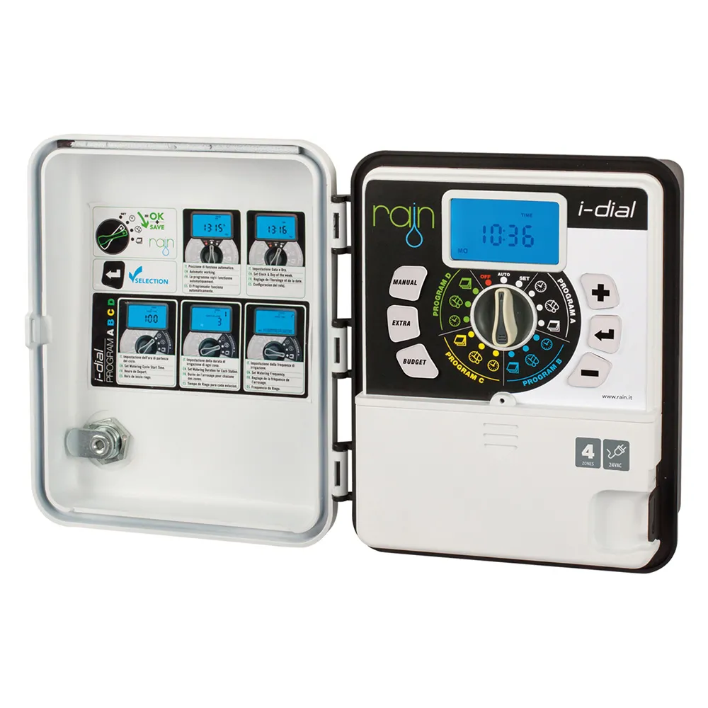 CENTRALINA PER IRRIGAZIONE RAIN 'I-DIAL' 4 stazioni - 24 volt CENTRALINA PER IRRIGAZIONE RAIN 'I-DIAL' 4 stazioni - 24 volt