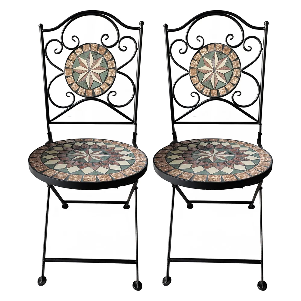 COPPIA SEDIE DECORO MOSAICO 'MORGANA' cm 38 x h.90 COPPIA SEDIE DECORO MOSAICO 'MORGANA' cm 38 x h.90