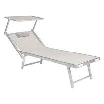 LETTINO SPIAGGIA CON PARASOLE 'BUDELLI' doppio - cm.208 x 85 x h 40