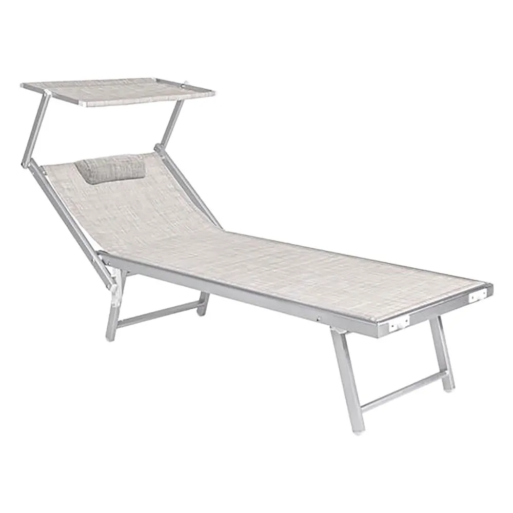 LETTINO SPIAGGIA CON PARASOLE 'BUDELLI' doppio - cm.208 x 85 x h 40
