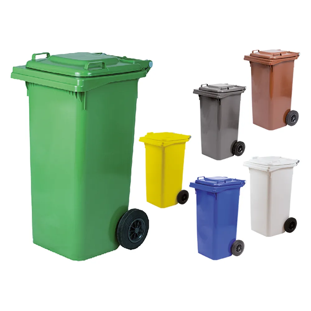 BIDONE IMMONDIZIA CARRELLATO Lt. 120 - cm 55 x 50 x 94 blu BIDONE IMMONDIZIA CARRELLATO Lt. 120 - cm 55 x 50 x 94 blu