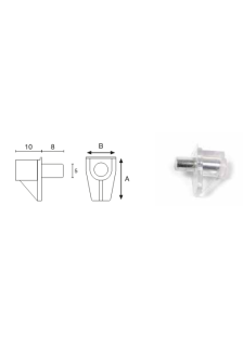 REGGIPIANO ANTIURTO IN PLASTICA 16 mm (A) x 11 mm (B) Trasparente