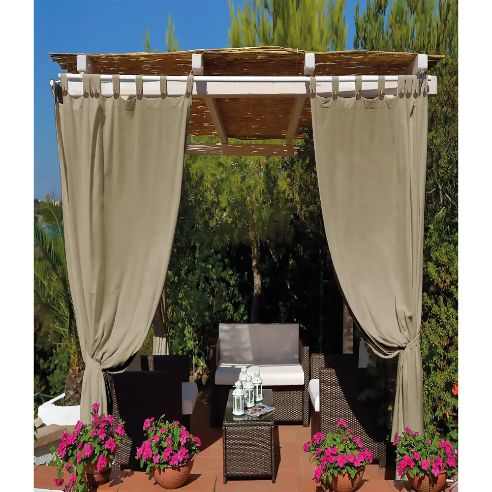 TENDA PER GAZEBO CON PASSANTI E BOTTONI TIPO 'LUX' cm.140 x H.270 - panna TENDA PER GAZEBO CON PASSANTI E BOTTONI TIPO 'LUX' cm.140 x H.270 - panna