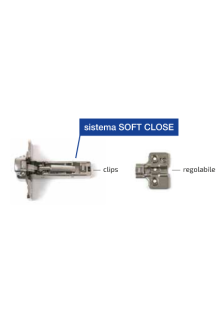 Cerniera con clips scod. ø35 mm con ammortizzatore con base regolabile