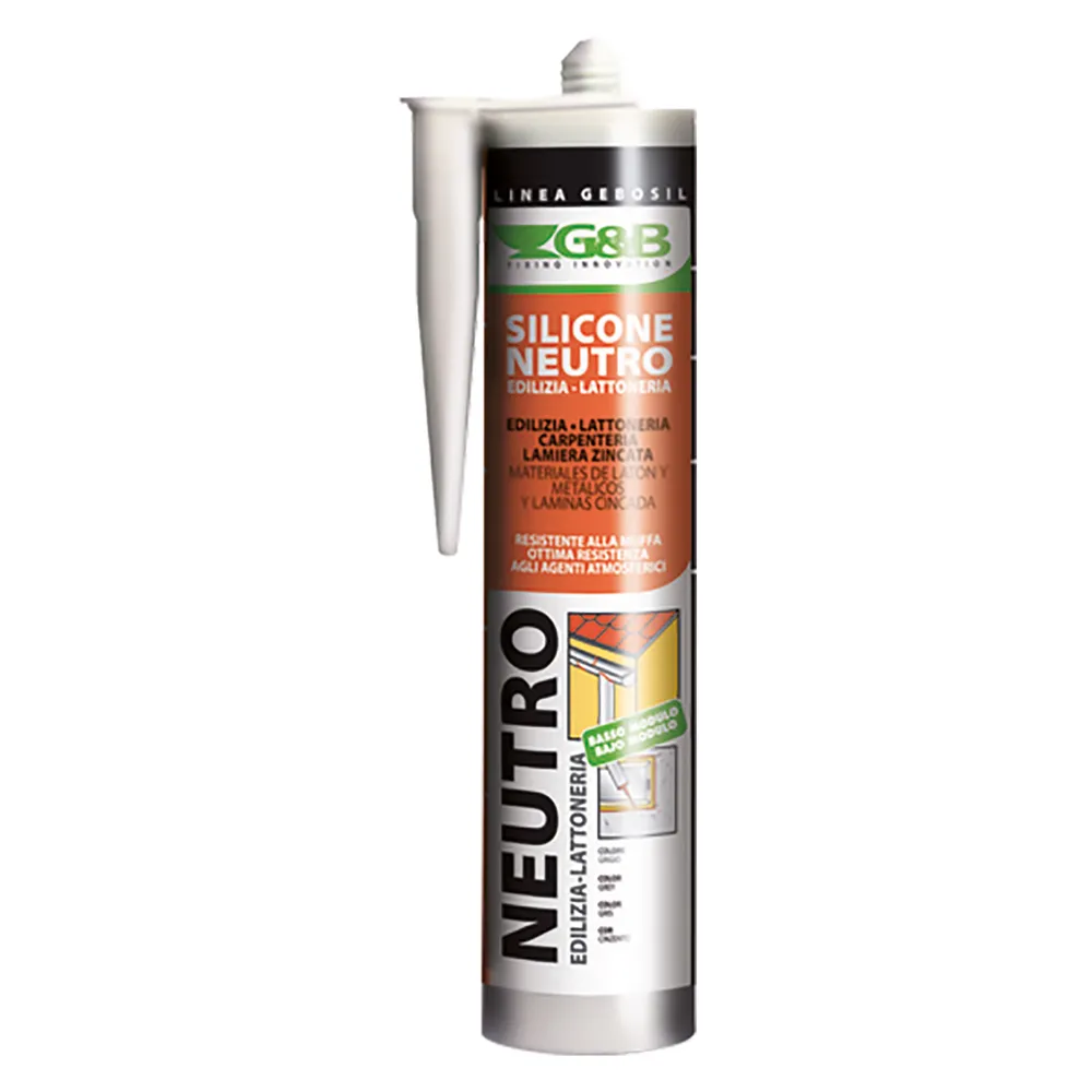 SILICONE NEUTRO PER LATTONERIA 'GEBOSIL' testa di moro ml 310 SILICONE NEUTRO PER LATTONERIA 'GEBOSIL' testa di moro ml 310