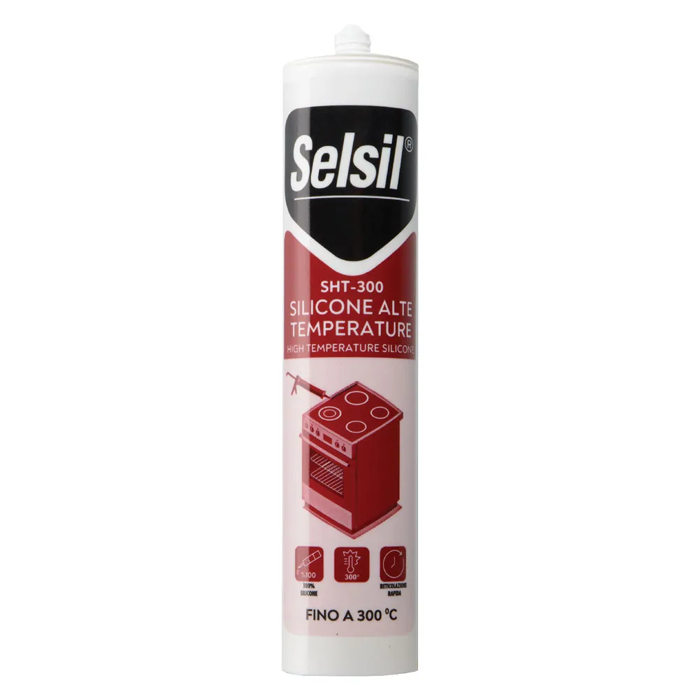 SILICONE ACETICO ALTA TEMPERATURA 'SNH' rosso ml 310 - (ral 3024) SILICONE ACETICO ALTA TEMPERATURA 'SNH' rosso ml 310 - (ral 3024)