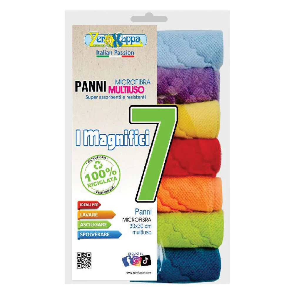 PANNO IN MICROFIBRA MULTIUSO 'MAGNIFICI 7' cm 30 x 30 PANNO IN MICROFIBRA MULTIUSO 'MAGNIFICI 7' cm 30 x 30