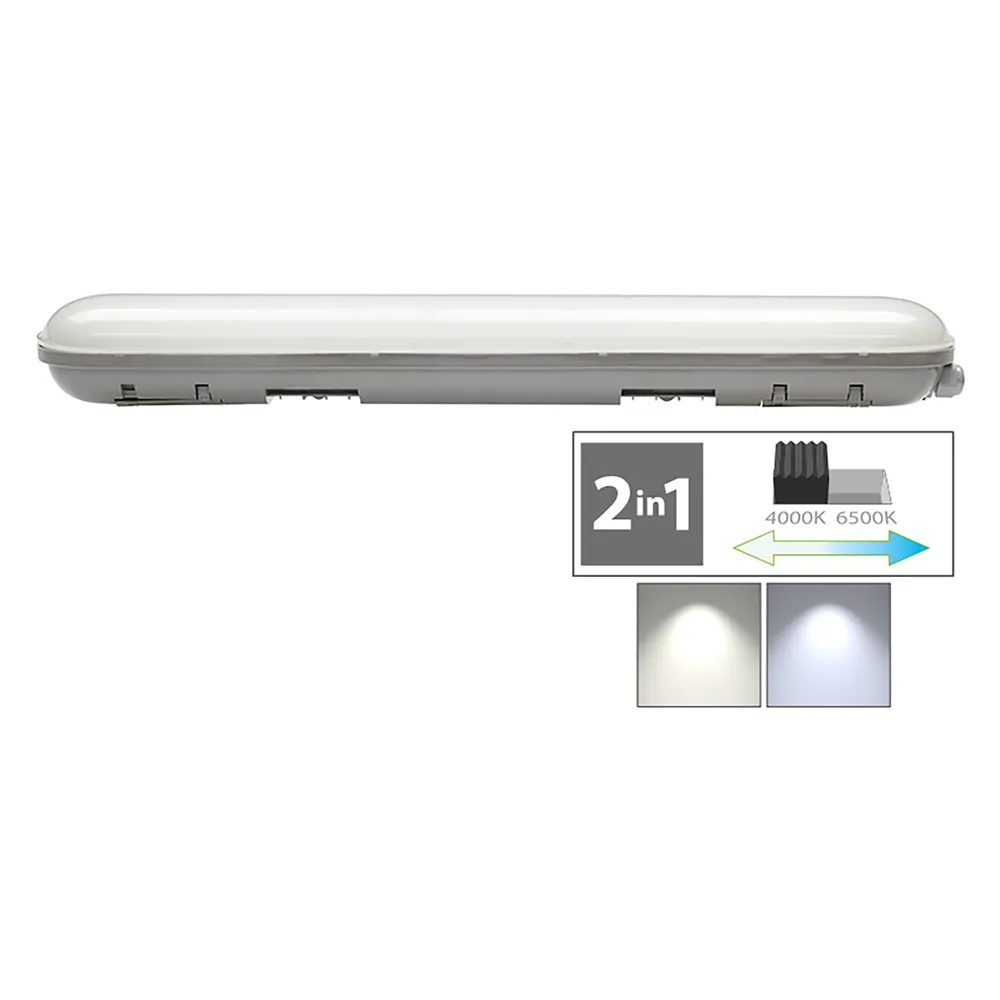 PLAFONIERA DOPPIO TUBO LED CAMBIA TONO 2 x 56W - 4000/6500K mm.1500 x 100 x 68 mm PLAFONIERA DOPPIO TUBO LED CAMBIA TONO 2 x 56W - 4000/6500K mm.1500 x 100 x 68 mm