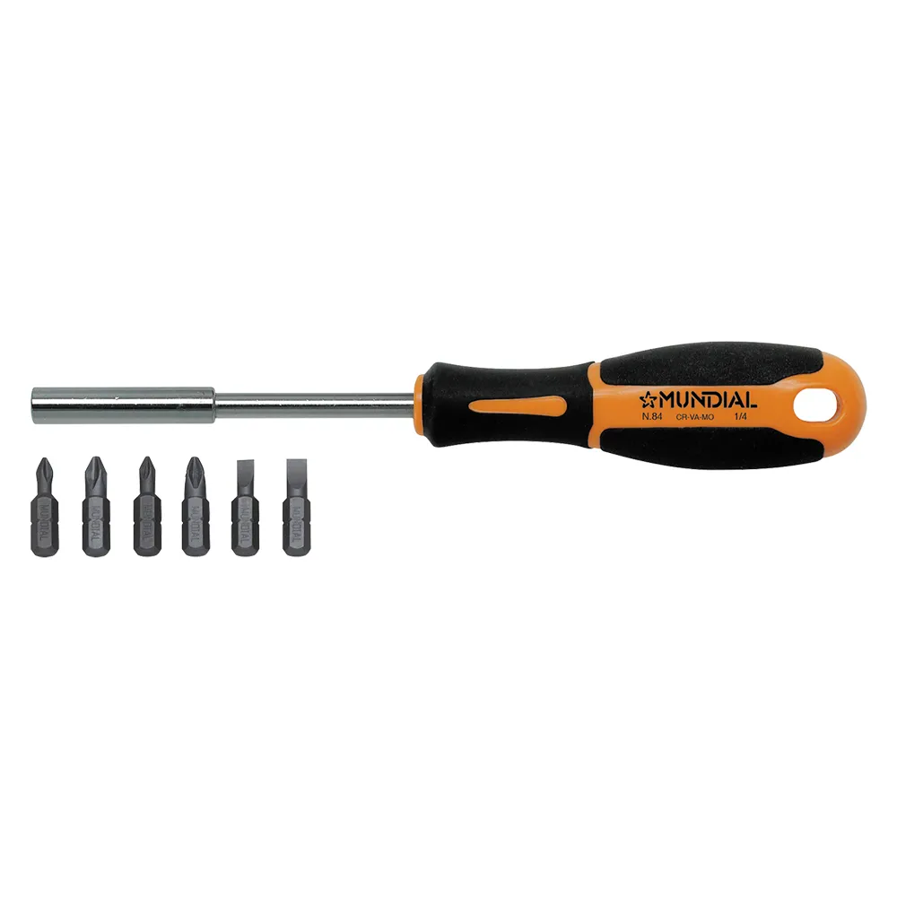 CACCIAVITE PORTAINSERTI CON 6 INSERTI MAGNETICI attacco 1/4' CACCIAVITE PORTAINSERTI CON 6 INSERTI MAGNETICI attacco 1/4'