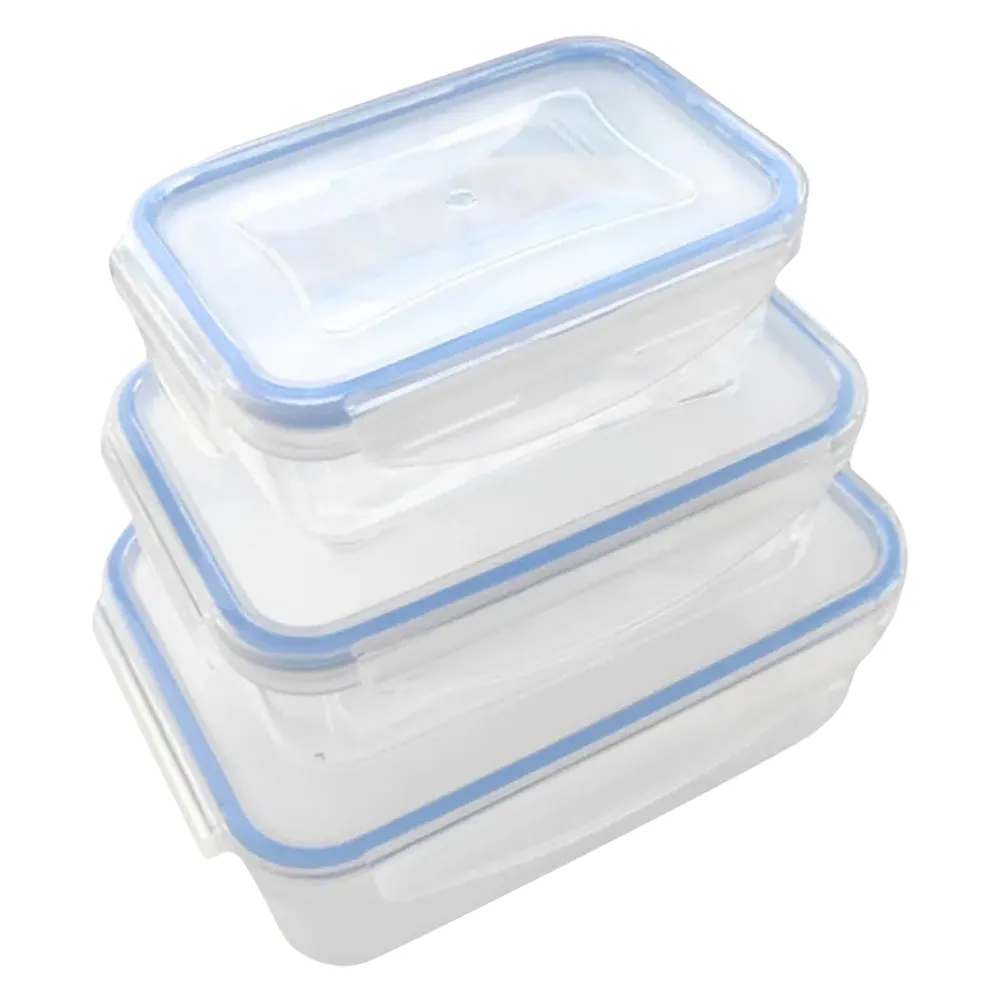 CONTENITORE RETTANGOLARE IN PLASTICA SET 'SUPERLOCK' kit 3 pezzi - lt 0 CONTENITORE RETTANGOLARE IN PLASTICA SET 'SUPERLOCK' kit 3 pezzi - lt 0