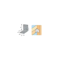 Giunto ad angolo forato Misura X X X: 80 x 80 x 60 mm.
