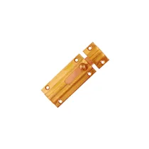 Catenaccio sagomato in ottone lucido con contropiastra Dimensioni m.: 60 mm.