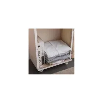 MOBILE CON 1 ANTA IN LEGNO DI PAULOWNIA BIANCO SHABBY 52X40X25CM