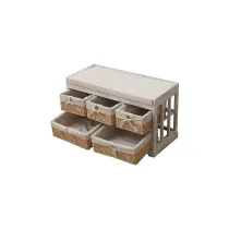 PANCA CASSETTIERA 5 CASSETTI CON SEDUTA IMBOTTITA 44X76X34CM