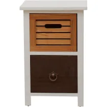 COMODINO 2 CASSETTI LEGNO MARRONE 47X31X27CM
