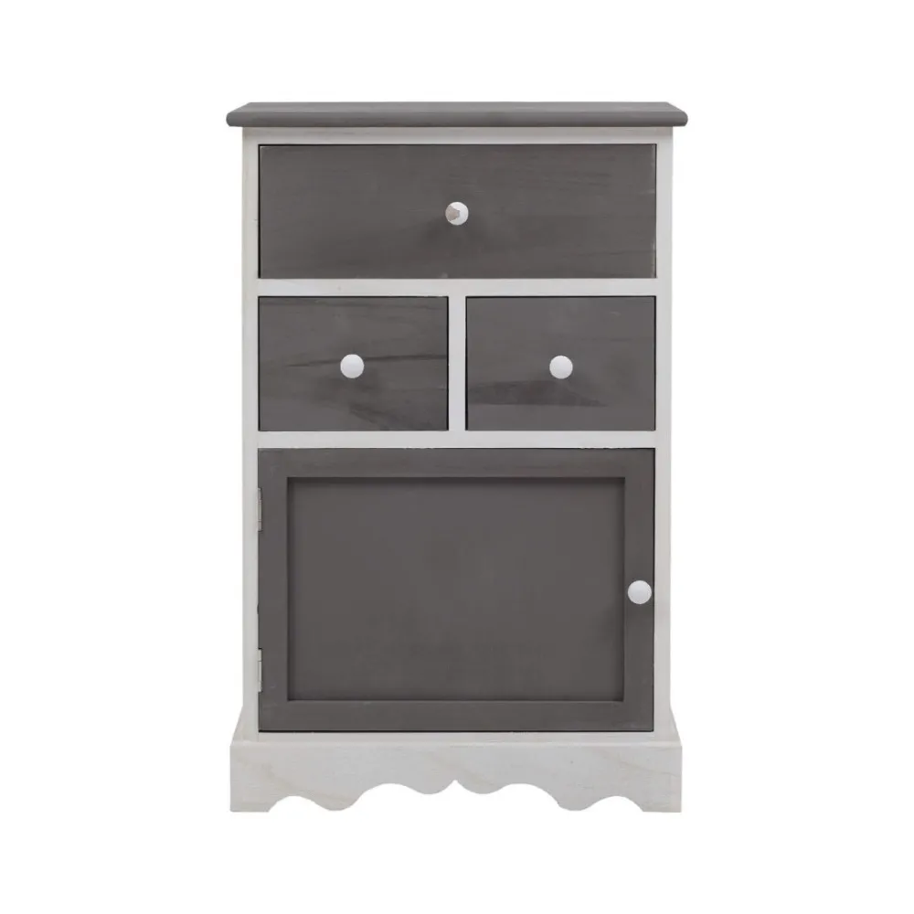 MOBILETTO "TARHUI" DA INGRESSO BIANCO E GRIGIO CON 1 ANTA E 3 CASSETTI MOBILETTO "TARHUI" DA INGRESSO BIANCO E GRIGIO CON 1 ANTA E 3 CASSETTI