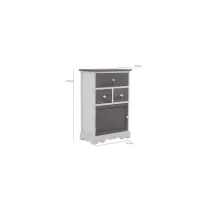 MOBILETTO "TARHUI" DA INGRESSO BIANCO E GRIGIO CON 1 ANTA E 3 CASSETTI