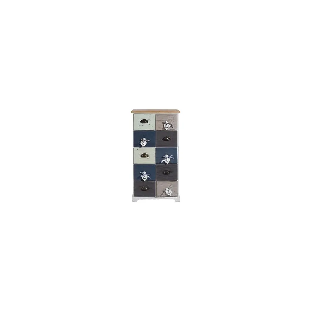 CASSETTIERA SHABBY 10 Cassetti 88X48X30cm