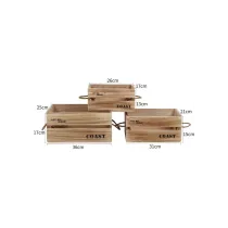 SET DI 3 CASSETTE CONTENITORI "POMELIA" IN LEGNO CHIARO
