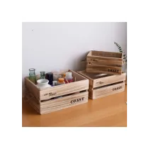 SET DI 3 CASSETTE CONTENITORI "POMELIA" IN LEGNO CHIARO
