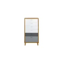 CASSETTIERA 6 CASSETTI IN LEGNO DI PAULOWNIA STILE CONTEMPORANEO 118 X 60 X45CM