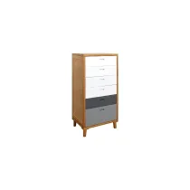 CASSETTIERA 6 CASSETTI IN LEGNO DI PAULOWNIA STILE CONTEMPORANEO 118 X 60 X45CM