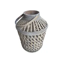 PORTACANDELE DA TERRA IN BAMBÚ H.57 x L.32 x P.32CM