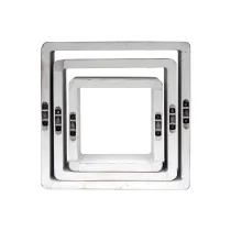 SET 3 MENSOLE DA MURO CUBO BIANCO SHABBY 26X26X9CM
