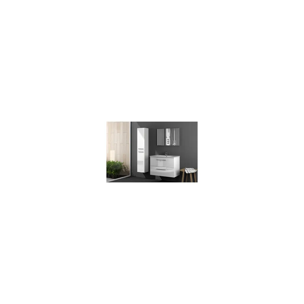 KIT COLONNA BAGNO ARUBA 2 ANTE CM.30X25X150H BIANCO