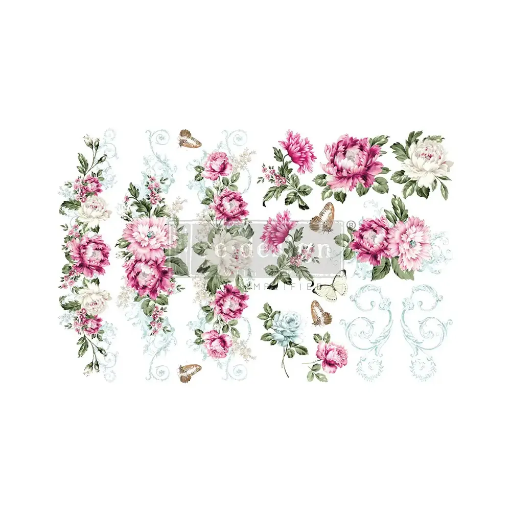 H20 REDESIGN DECOR TRANSFERS SPRINGTIME PEONIES 21,5×28CM