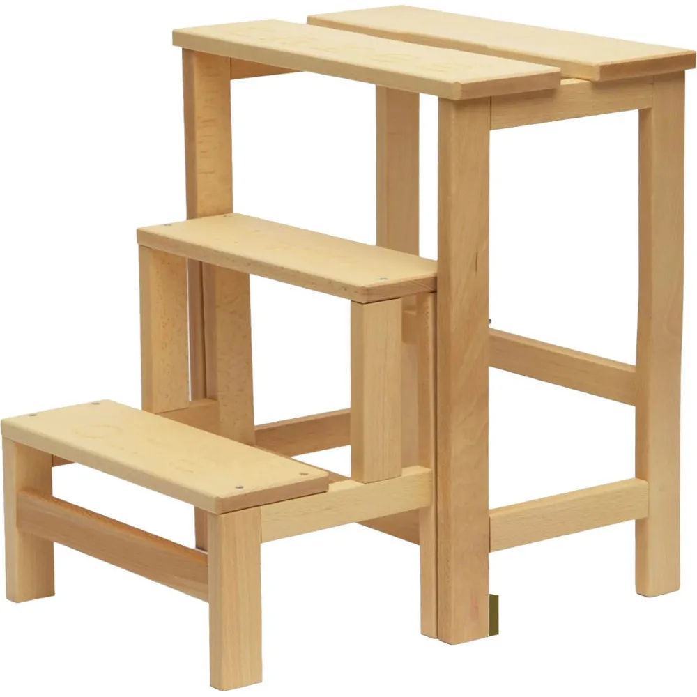 SGABELLO LEGNO A 3 GRADINI RIBALTA