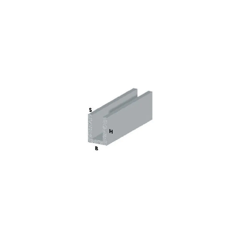 PROFILO ARGENTO H.100 CANALINO U 10X15X1