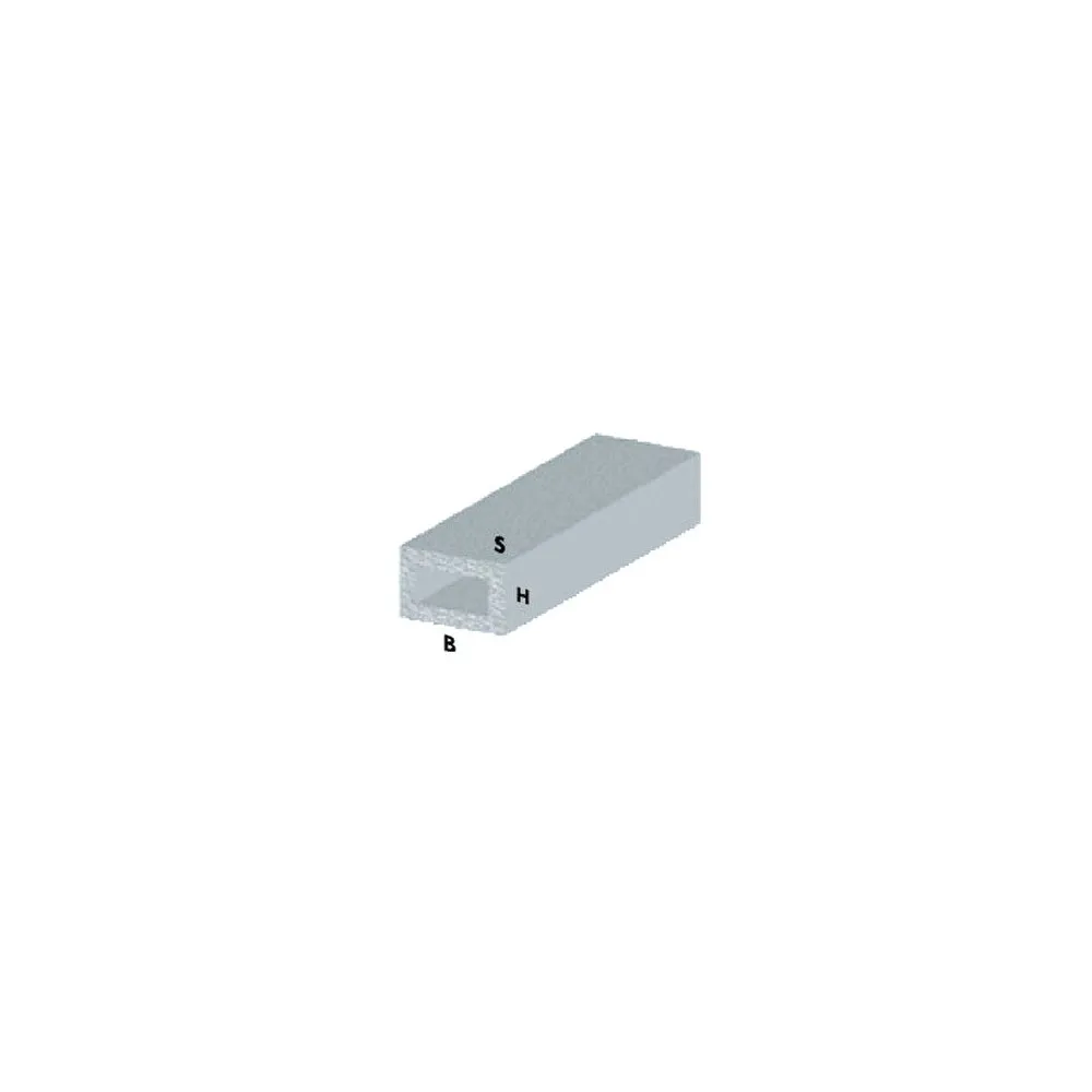 PROFILO ARGENTO H200 TUBO RETTANGOLARE 20X10X1