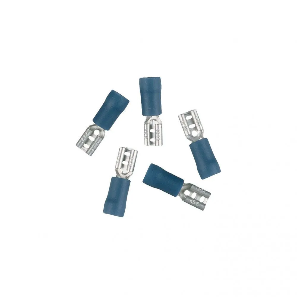 Terminali piatti isolati Per Cavi da 1,5/2,5 mm. (Blister 5 pz) Terminali piatti isolati Per Cavi da 1,5/2,5 mm. (Blister 5 pz)