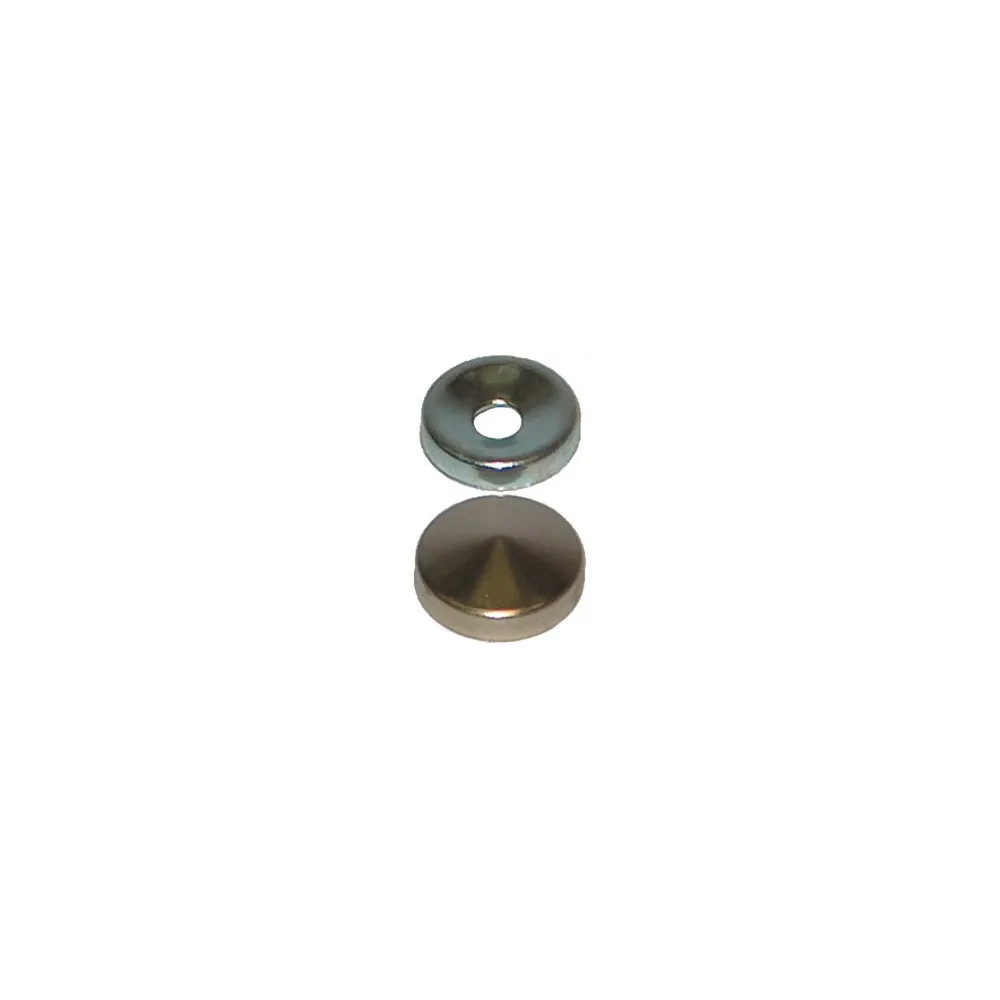 Borchie coprivite bombate in ottone lucido Ø 16 mm. 12 pz.