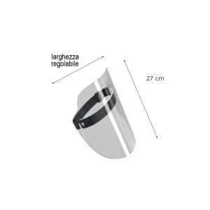 VISIERA PROTETTIVA REGOLABILE TRASPARENTE IN PVC CON COPERTURA