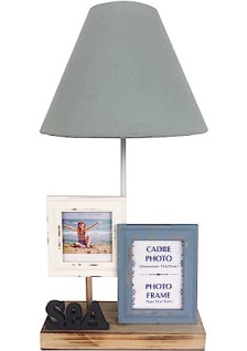 LAMPADA DA COMODINO CON 2 PORTAFOTO 45 x 25 x 25 cm