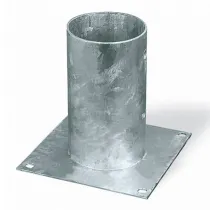 Ancoraggio d'appoggio per pali tondi Ø 100 x 150 x 150 mm.