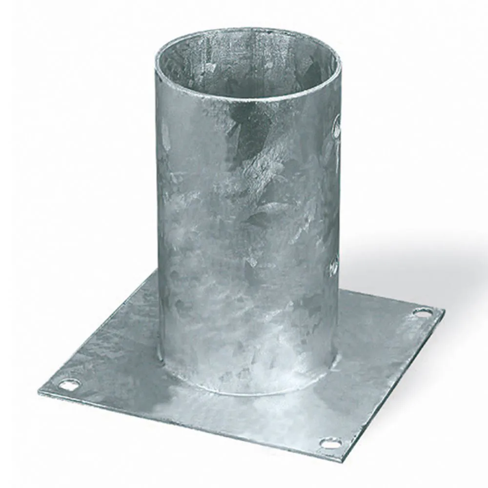 Ancoraggio d'appoggio per pali tondi Ø 100 x 150 x 150 mm.