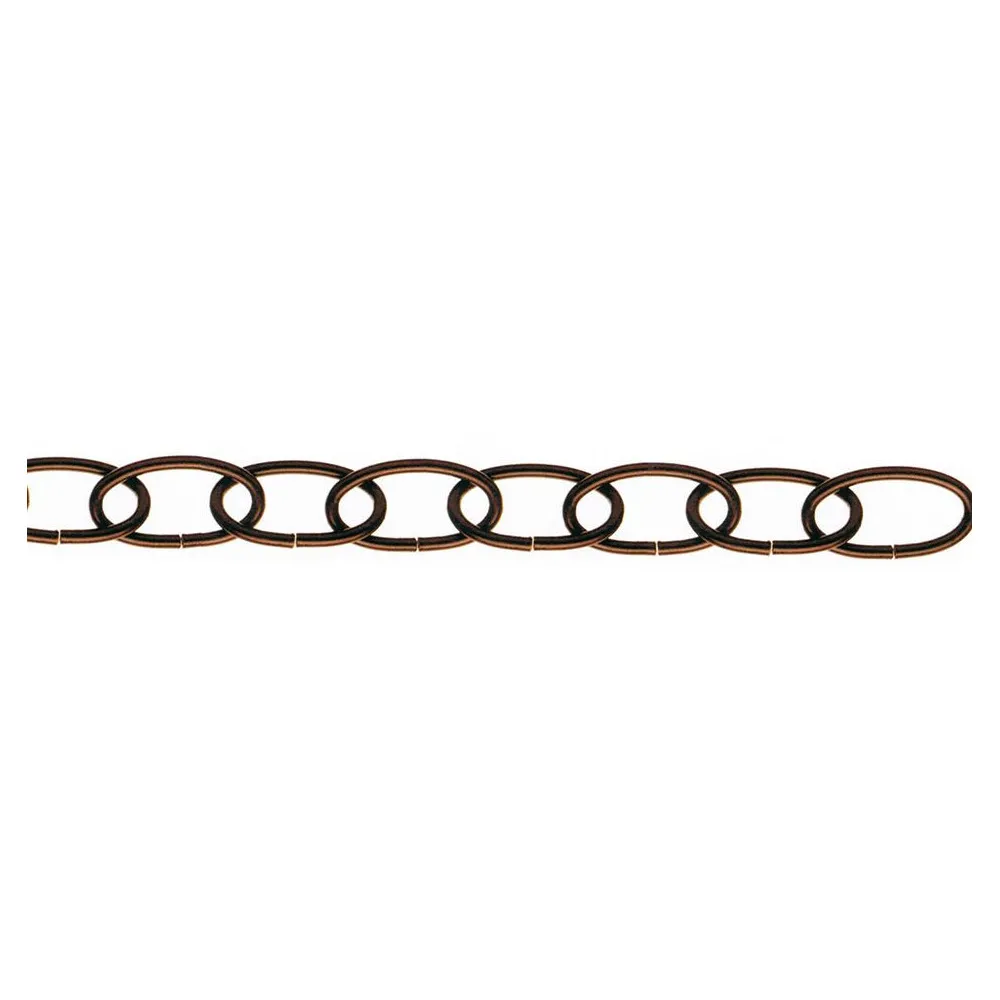 Catena ornamentale ovale Ø 2,8 mm. in acciaio brunito 25 mt.