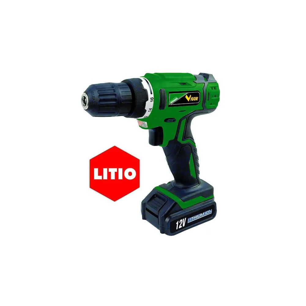 TRAPANO AVVITATORE VIGOR GREEN-LINE TB-12 LITIO TRAPANO AVVITATORE VIGOR GREEN-LINE TB-12 LITIO