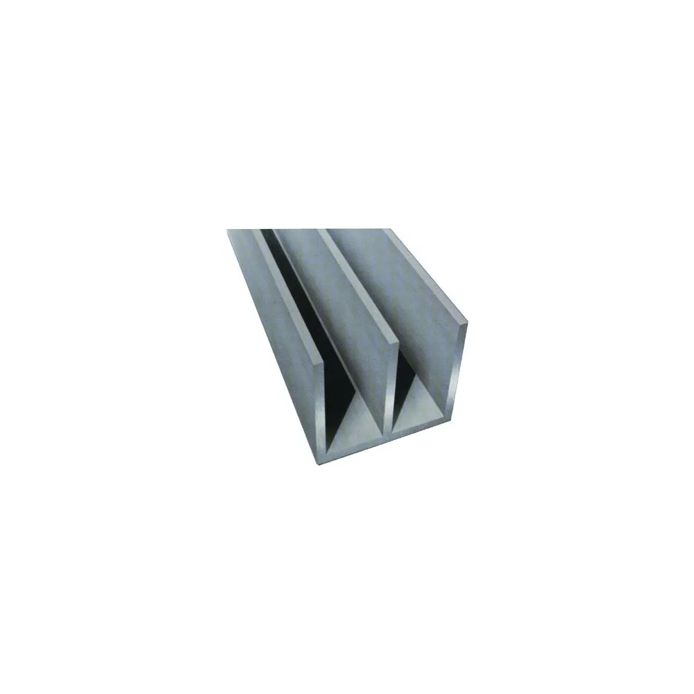 CANALINO DOPPIO ALLUMINIO ALPAX 2MT 20X18MM