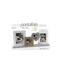 CORNICE PORTAFOTO A 4 POSTI LEGNO 48x6x22CM