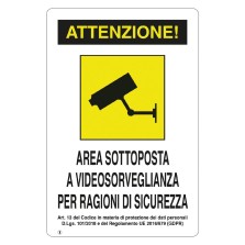 CARTELLO 'VIDEOSORVEGLIANZA' cm 20 x 30