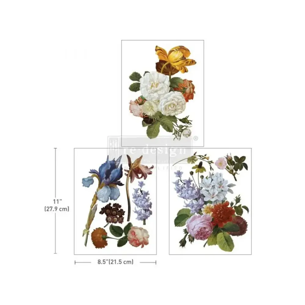REDESIGN DECOR TRANSFERS "BLOSSOMED BEAUTIES" 21,5X28CM REDESIGN DECOR TRANSFERS "BLOSSOMED BEAUTIES" 21,5X28CM