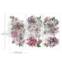 REDESIGN DECOR TRANSFERS "DREAMY FLORALS" 15X30,5 CM