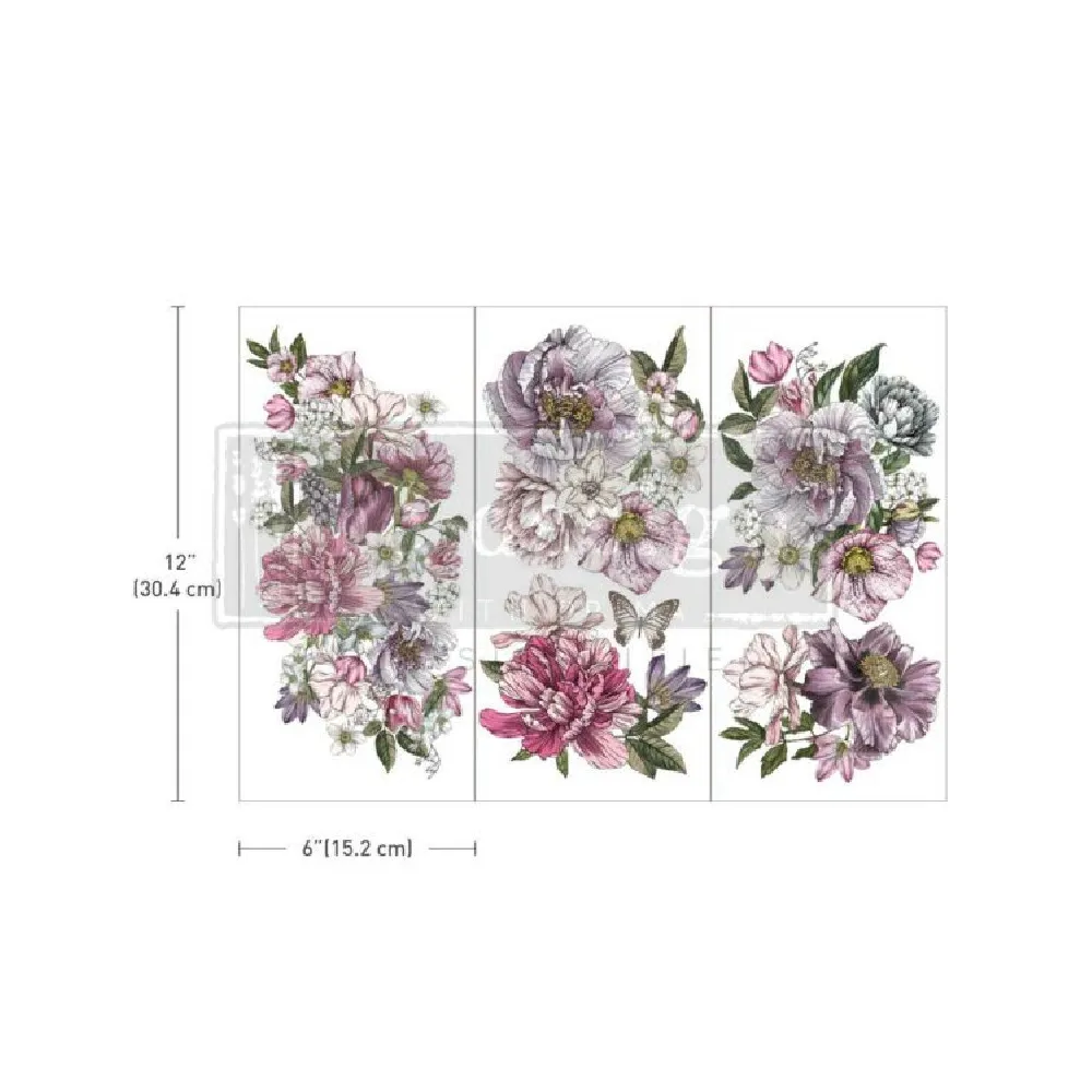 REDESIGN DECOR TRANSFERS "DREAMY FLORALS" 15X30,5 CM