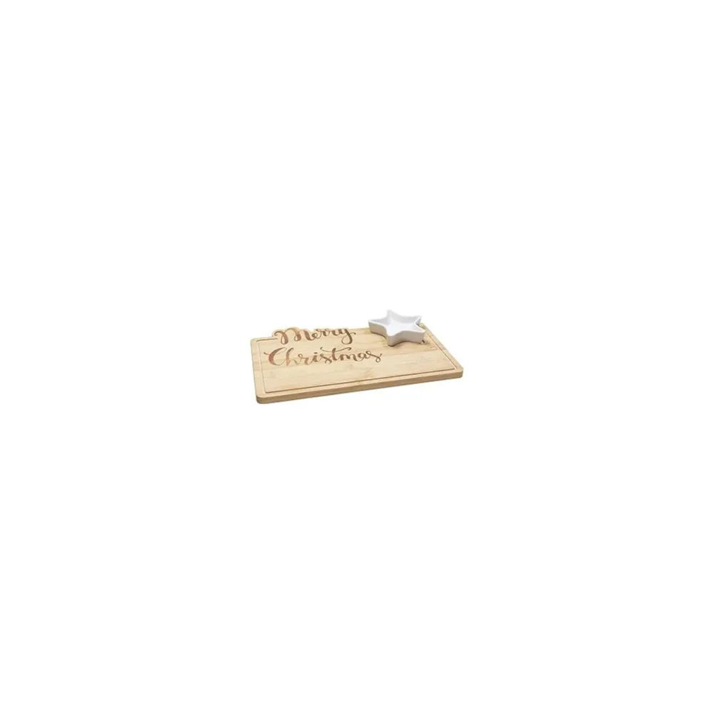 Tagliere rettangolare + ciotola 28 x 17 cm, legno